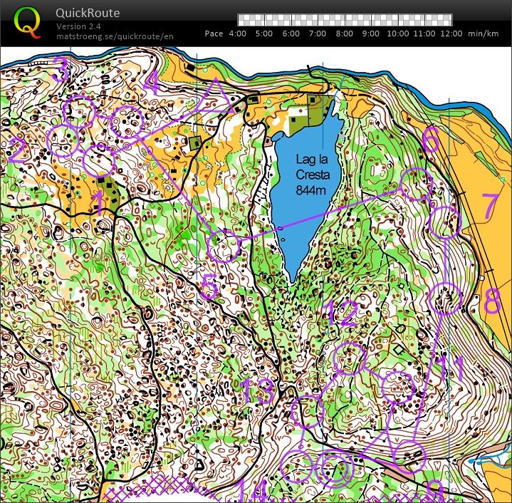 VM-precamp #5 - rolig mellomdistanse Crestasee (2023-07-08)