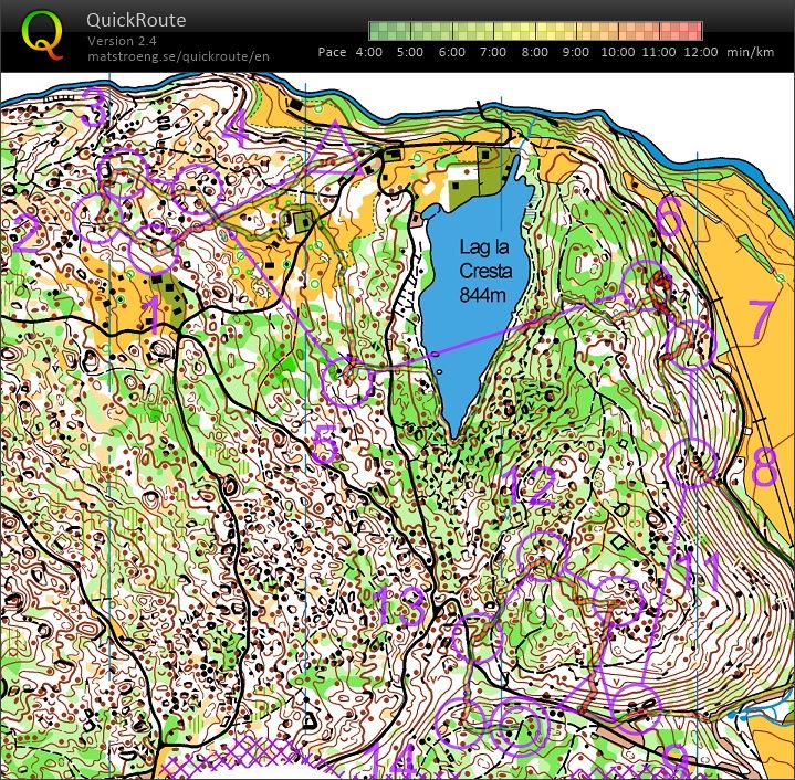 VM-precamp #5 - rolig mellomdistanse Crestasee (08/07/2023)